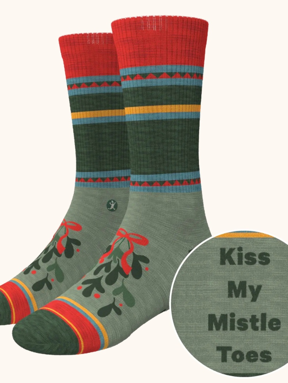 Shinesty super stupid soft crew socks the holiday smooch size large Christmas NW